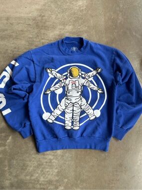 Kid Cudi x Nasa Royal Blue Astronaut Graphic Crewneck Sweatshirt - Men